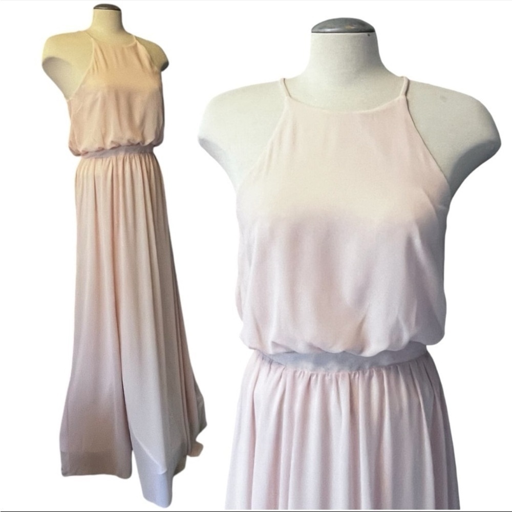 BHLDN (Anthropologie) Cayenne Maxi Dress with Slit in Blush Peach